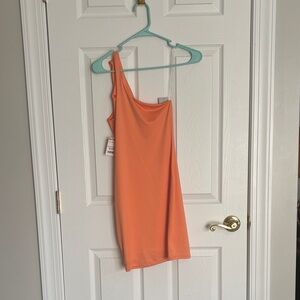 Gaze Orange One-Shoulder Dress